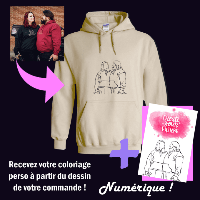Photo "Une seule ligne" (sur sweat, gilet)