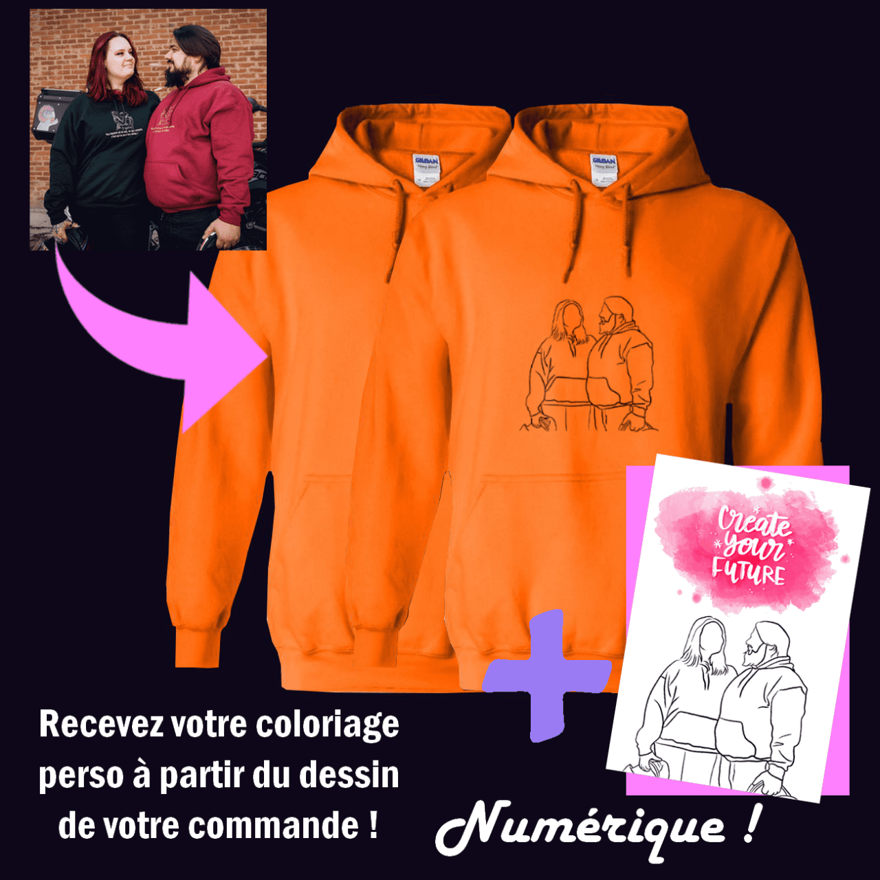 Photo "One Line" - Sweat à capuche