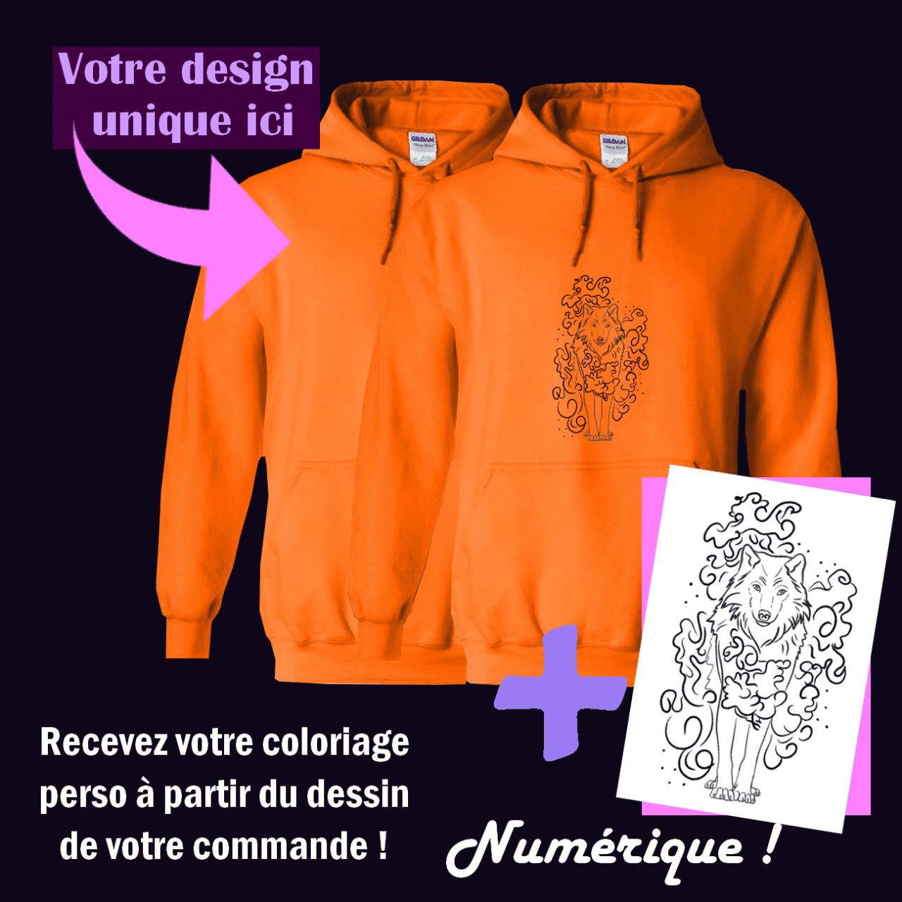 Création "One Line" - Sweat à capuche
